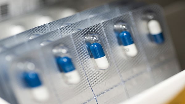 Blister pack of medicine capsules